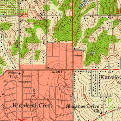 United States Geological Survey Shawnee, KS (1957, 24000-Scale) digital map
