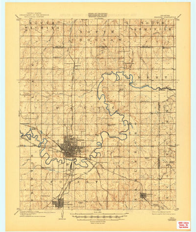 United States Geological Survey Shawnee, OK (1909, 62500-Scale) digital map