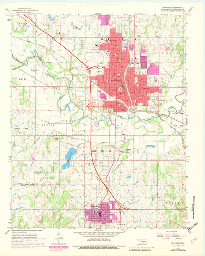 United States Geological Survey Shawnee, OK (1967, 24000-Scale) digital map