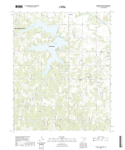 United States Geological Survey Shawnee Reservoir, OK (2022, 24000-Scale) digital map