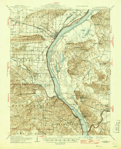 United States Geological Survey Shawneetown, IL-KY (1916, 62500-Scale) digital map