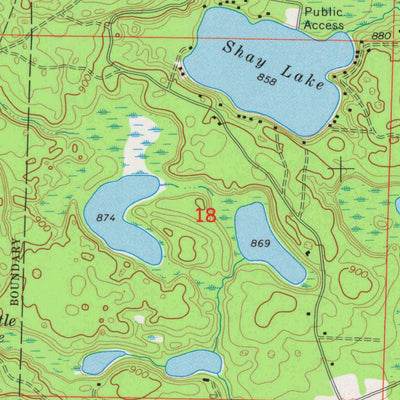 United States Geological Survey Shay Lake, WI (1973, 24000-Scale) digital map
