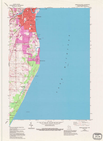 United States Geological Survey Sheboygan South, WI (1954, 24000-Scale) digital map