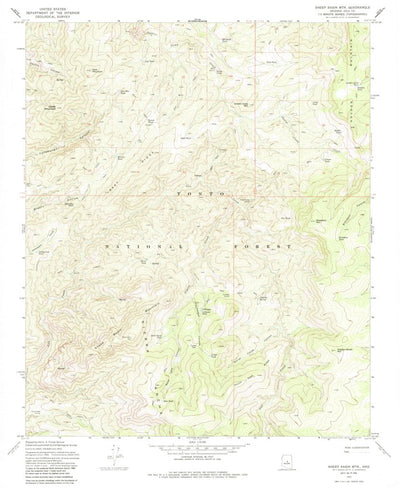 United States Geological Survey Sheep Basin Mountain, AZ (1972, 24000-Scale) digital map