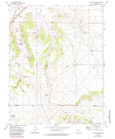 United States Geological Survey Sheep Canyon, CO (1972, 24000-Scale) digital map