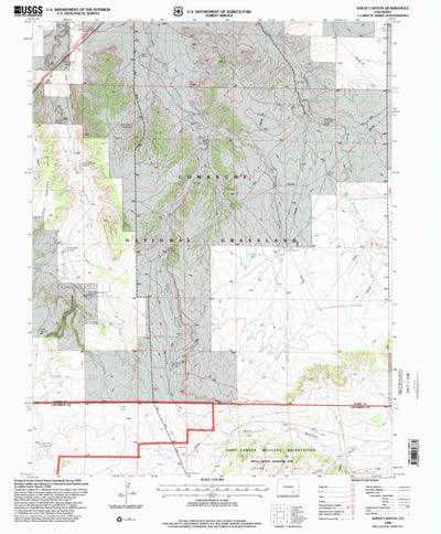 United States Geological Survey Sheep Canyon, CO (1996, 24000-Scale) digital map