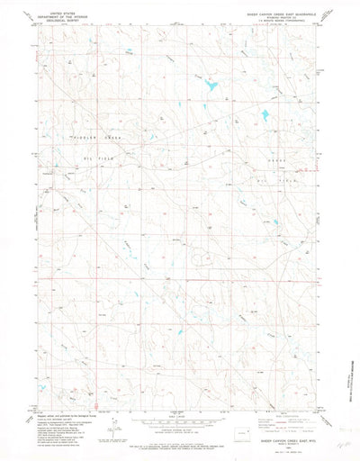 United States Geological Survey Sheep Canyon Creek East, WY (1982, 24000-Scale) digital map
