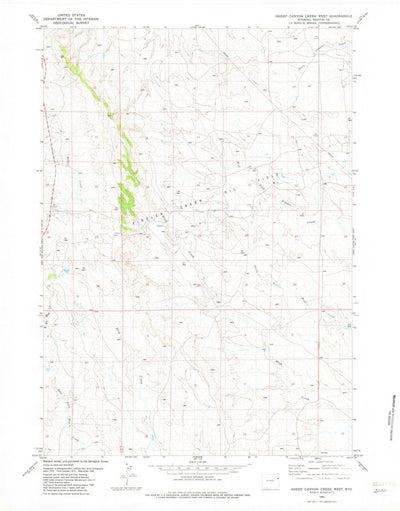 United States Geological Survey Sheep Canyon Creek West, WY (1982, 24000-Scale) digital map