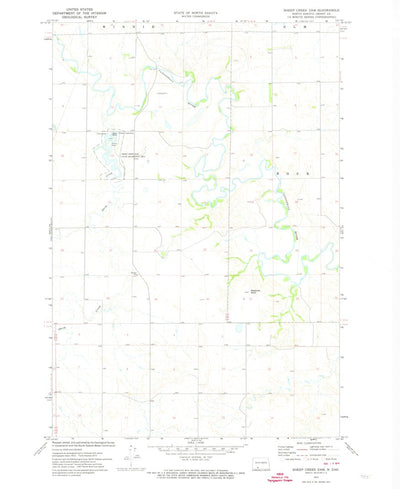 United States Geological Survey Sheep Creek Dam, ND (1972, 24000-Scale) digital map