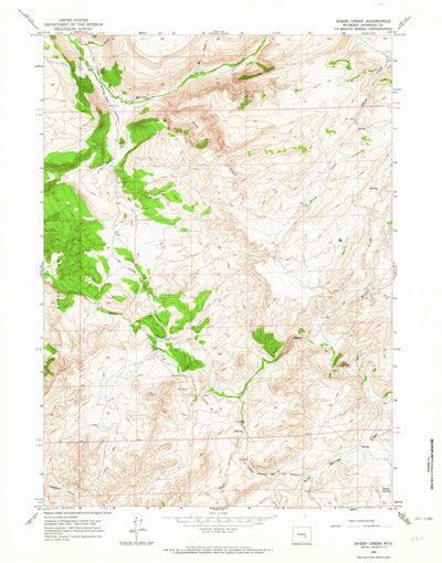 United States Geological Survey Sheep Creek, WY (1960, 24000-Scale) digital map