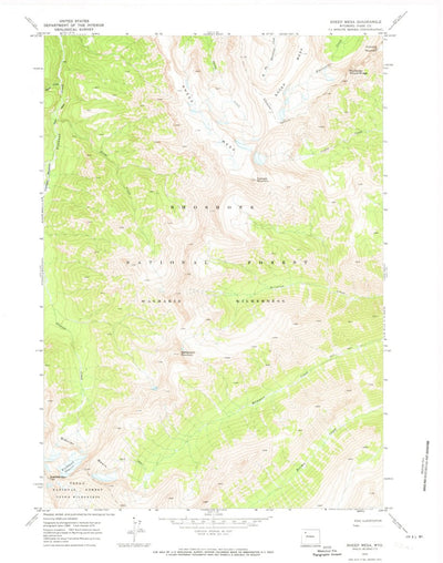 United States Geological Survey Sheep Mesa, WY (1970, 24000-Scale) digital map