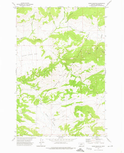 United States Geological Survey Sheep Mountain, MT (1971, 24000-Scale) digital map