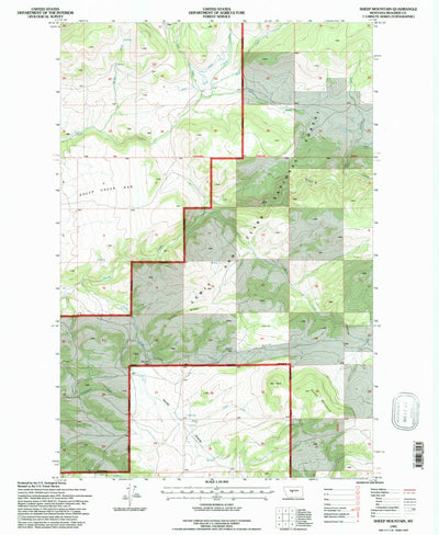 United States Geological Survey Sheep Mountain, MT (1995, 24000-Scale) digital map