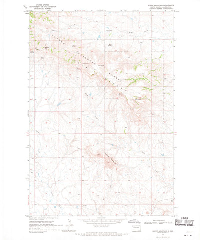 United States Geological Survey Sheep Mountain, SD (1968, 24000-Scale) digital map