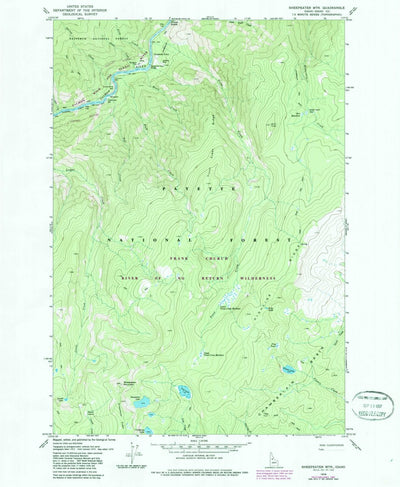 United States Geological Survey Sheepeater Mountain, ID (1979, 24000-Scale) digital map