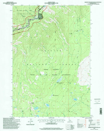 United States Geological Survey Sheepeater Mountain, ID (1995, 24000-Scale) digital map