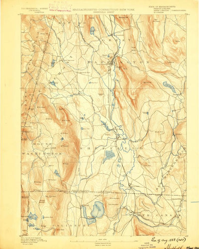 United States Geological Survey Sheffield, MA-CT-NY (1888, 62500-Scale) digital map