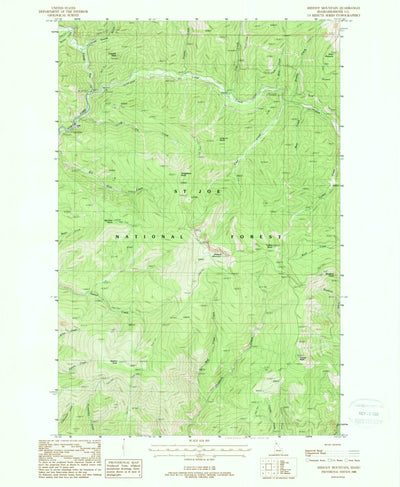 United States Geological Survey Shefoot Mountain, ID (1988, 24000-Scale) digital map