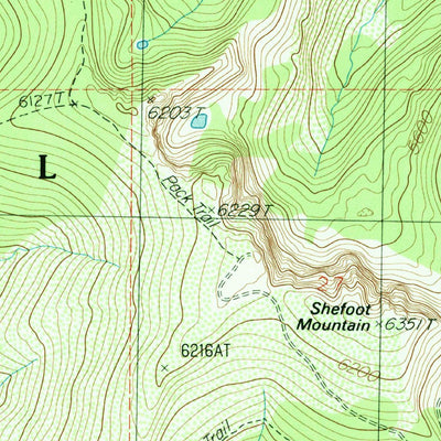 United States Geological Survey Shefoot Mountain, ID (1988, 24000-Scale) digital map