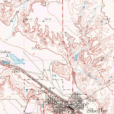 United States Geological Survey Shelby, MT (1943, 62500-Scale) digital map
