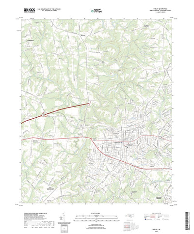 United States Geological Survey Shelby, NC (2022, 24000-Scale) digital map