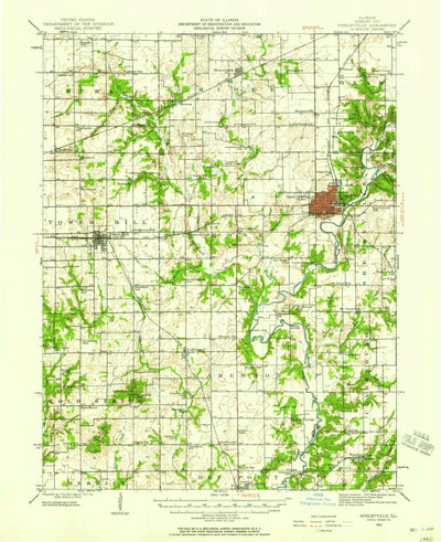 United States Geological Survey Shelbyville, IL (1942, 62500-Scale) digital map