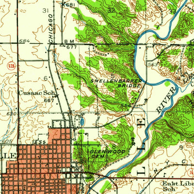 United States Geological Survey Shelbyville, IL (1942, 62500-Scale) digital map