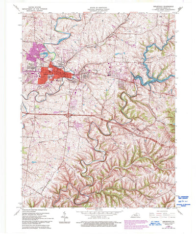 United States Geological Survey Shelbyville, KY (1965, 24000-Scale) digital map