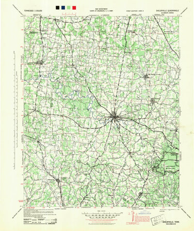 United States Geological Survey Shelbyville, TN (1944, 100000-Scale) digital map