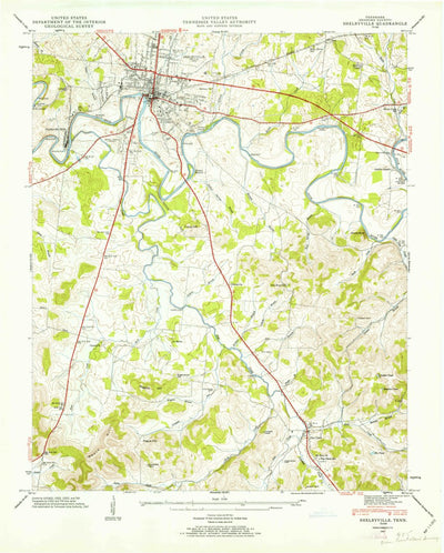 United States Geological Survey Shelbyville, TN (1947, 24000-Scale) digital map