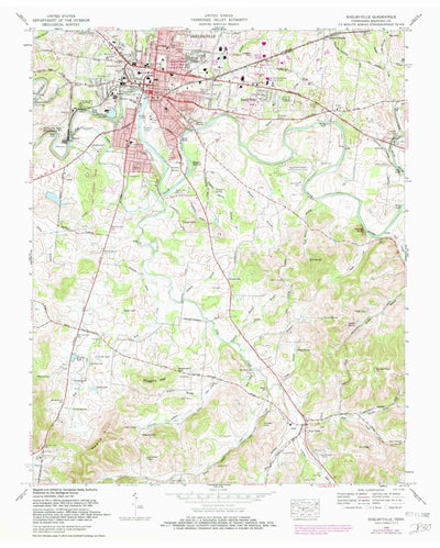 United States Geological Survey Shelbyville, TN (1966, 24000-Scale) digital map