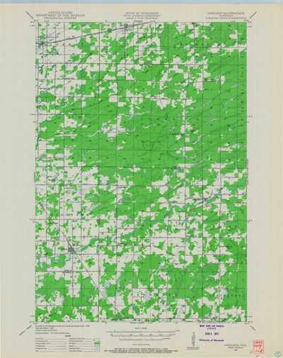United States Geological Survey Sheldon, WI (1947, 48000-Scale) digital map
