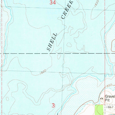 United States Geological Survey Shell Creek Bay, ND (1981, 24000-Scale) digital map