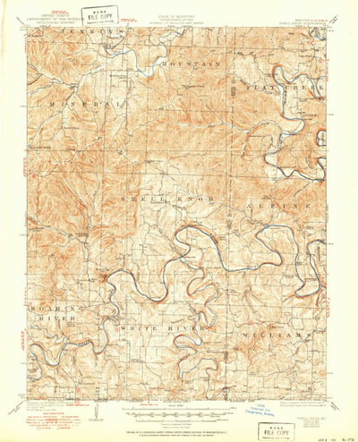 United States Geological Survey Shell Knob, MO (1927, 62500-Scale) digital map