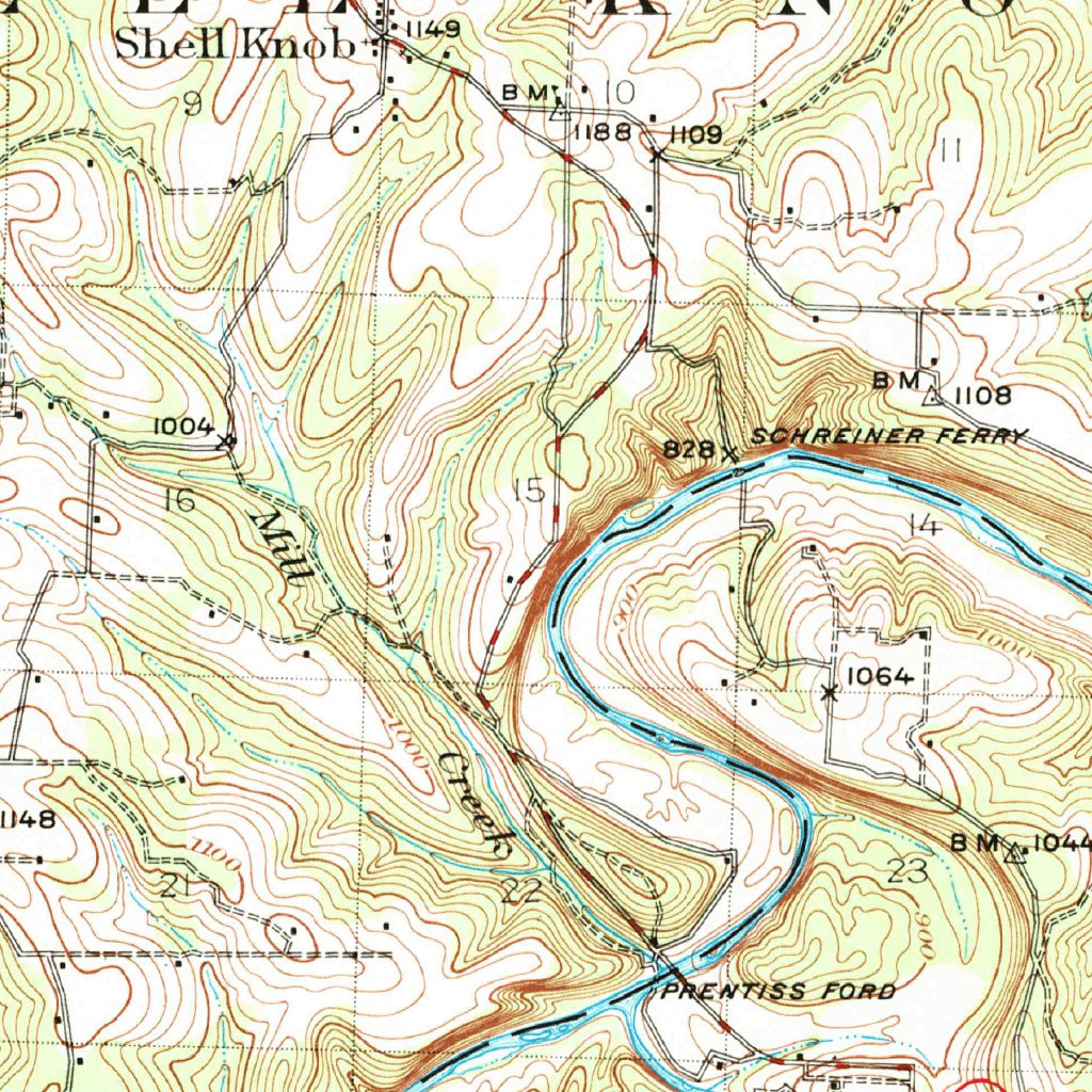 Shell Knob, MO (1950, 62500-Scale) Map by United States Geological ...