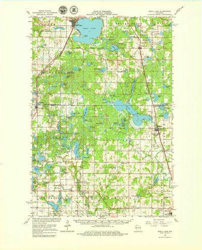United States Geological Survey Shell Lake, WI (1965, 62500-Scale) digital map