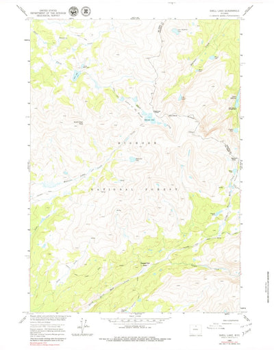 United States Geological Survey Shell Lake, WY (1960, 24000-Scale) digital map