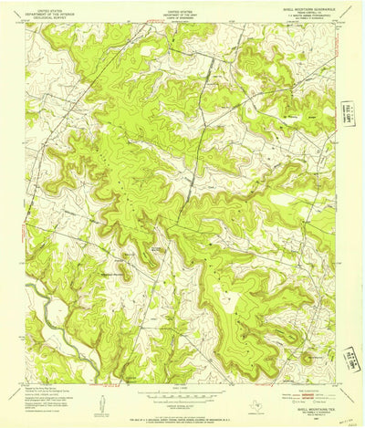 United States Geological Survey Shell Mountains, TX (1947, 24000-Scale) digital map