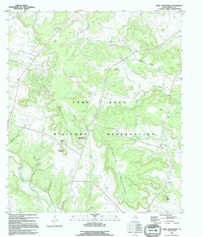 United States Geological Survey Shell Mountains, TX (1995, 24000-Scale) digital map