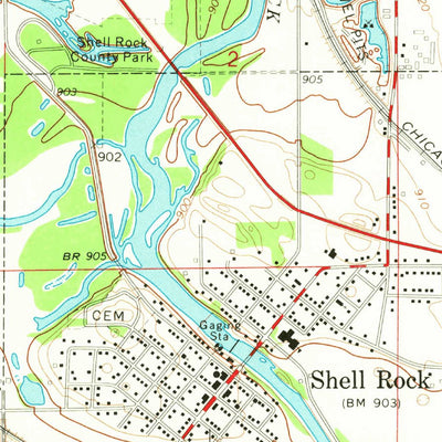 United States Geological Survey Shell Rock, IA (1971, 24000-Scale) digital map