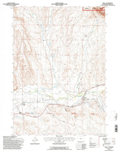 United States Geological Survey Shell, WY (1993, 24000-Scale) digital map