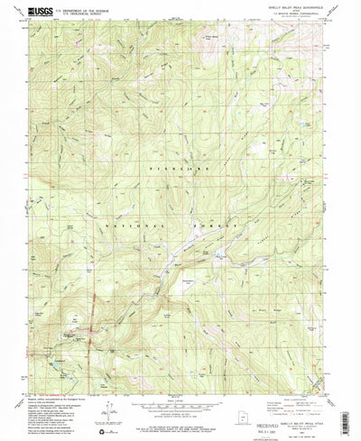United States Geological Survey Shelly Baldy Peak, UT (1981, 24000-Scale) digital map