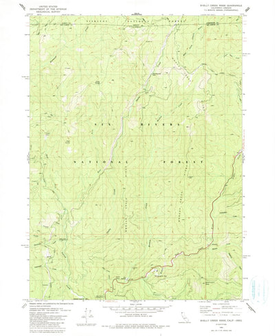 United States Geological Survey Shelly Creek Ridge, CA-OR (1982, 24000-Scale) digital map
