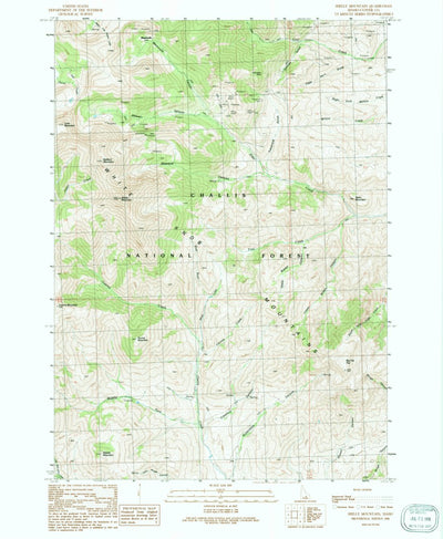 United States Geological Survey Shelly Mountain, ID (1991, 24000-Scale) digital map