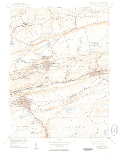 United States Geological Survey Shenandoah, PA (1950, 24000-Scale) digital map