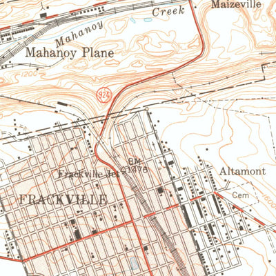 United States Geological Survey Shenandoah, PA (1950, 24000-Scale) digital map