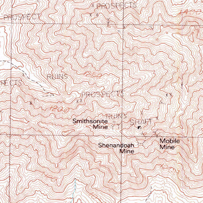 United States Geological Survey Shenandoah Peak, NV-CA (1985, 24000-Scale) digital map