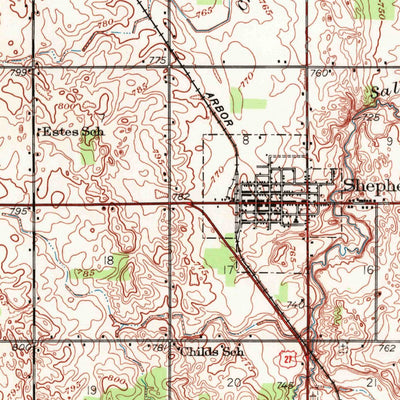 United States Geological Survey Shepherd, MI (1930, 62500-Scale) digital map