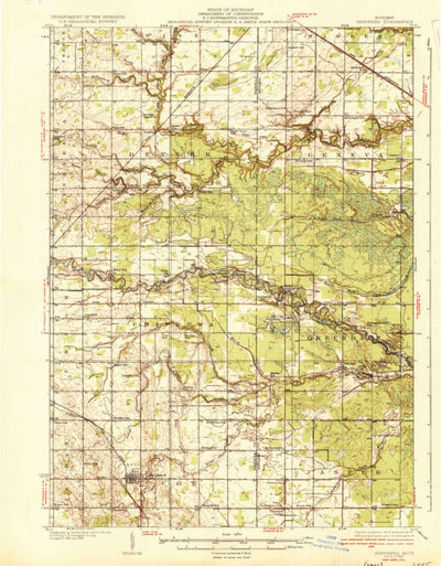 United States Geological Survey Shepherd, MI (1936, 62500-Scale) digital map