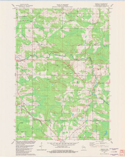 United States Geological Survey Shepley, WI (1982, 24000-Scale) digital map